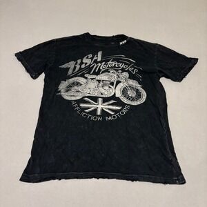 Affliction BSA Motorcycles T-Shirt Mens Large Black Distressed Graphic Biker